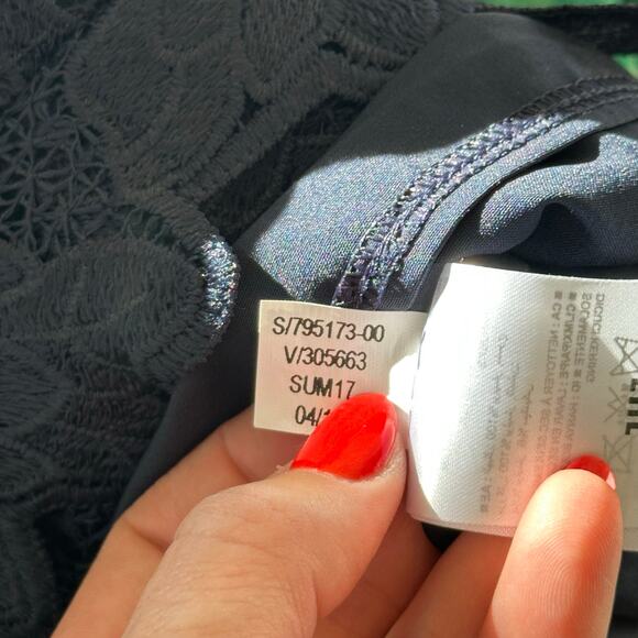 Banana Republic Bow Back Lace Sleeveless Shift Mini Dress Blue 4 NWT - Picture 9 of 9